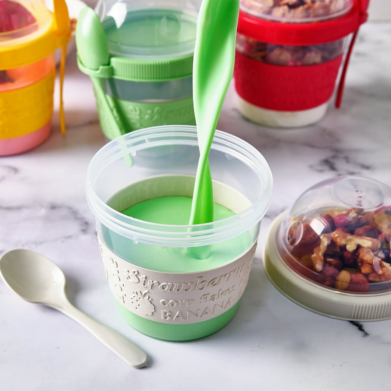  4 PCS Yogurt Parfait Cups with Lids, Reusable Yogurt