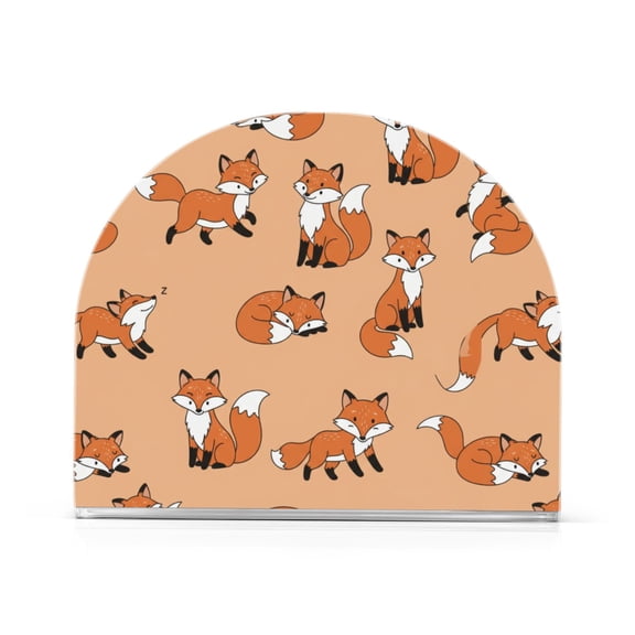 Forest Fox Animal Napkin Holder Acrylic Napkin Dispenser Clear Modern Tabletop for Kitchen Counter