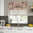 thumbnail image 4 of Sweet Home Curtain Valances for Windows, Kitchen Valance Window Treatments Panel 2 Pack, Western Stars Bird Houses Brown Wooden Grain Rod Pocket Short Curtains for Bathroom Bedroom 42 x 12 Inch, 4 of 8
