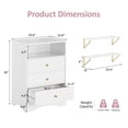thumbnail image 6 of SUNVIVI Dresser with Drawers & Floating Shelves, 3 Drawer Dresser with Open Storage & Painted Finish, Modern Storage Dresser for Toddler Room, Bedroom, Closet, Hallway, White, 6 of 9