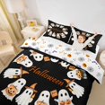 thumbnail image 3 of Homewish Warm Halloween Witch Ghost Bedding,Pumpkin Lantern Pattern Duvet Cover Full,Black Orange,Halloween Reversible,3-Piece,1 Duvet Cover and 2 Pillowcases, 3 of 6