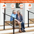 thumbnail image 4 of Hand Rails for Outdoor Steps,3 Step Handrail Deck Railing, Railings for Outdoor Steps, Stair Railing, Metal Railing for Stairs, Porch Railing Kit, 4 of 7