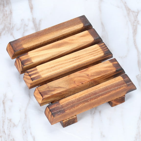 FONDOTIN Bamboo Soap Dish Unique Shape Drying Soap 1Pcs 3.9x3.1in