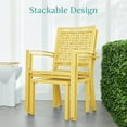 thumbnail image 5 of Best Choice Products 3-Piece Stackable Patio Bistro Set, Outdoor Chat Furniture w/ 2 Chairs, Table - Yellow, 5 of 8