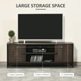thumbnail image 4 of HOMCOM 60" TV Entertainment Center Cabinet w/ Shelves & Cable Holes, Dark Walnut, 4 of 9