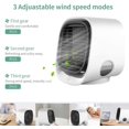 thumbnail image 4 of Aire acondicionado portátil, enfriador de aire personal recargable con 3 velocidades, mini ventilador de aire acondicionado con luz nocturna, ventilador de escritorio silencioso para el hogar, dormito, 4 of 7