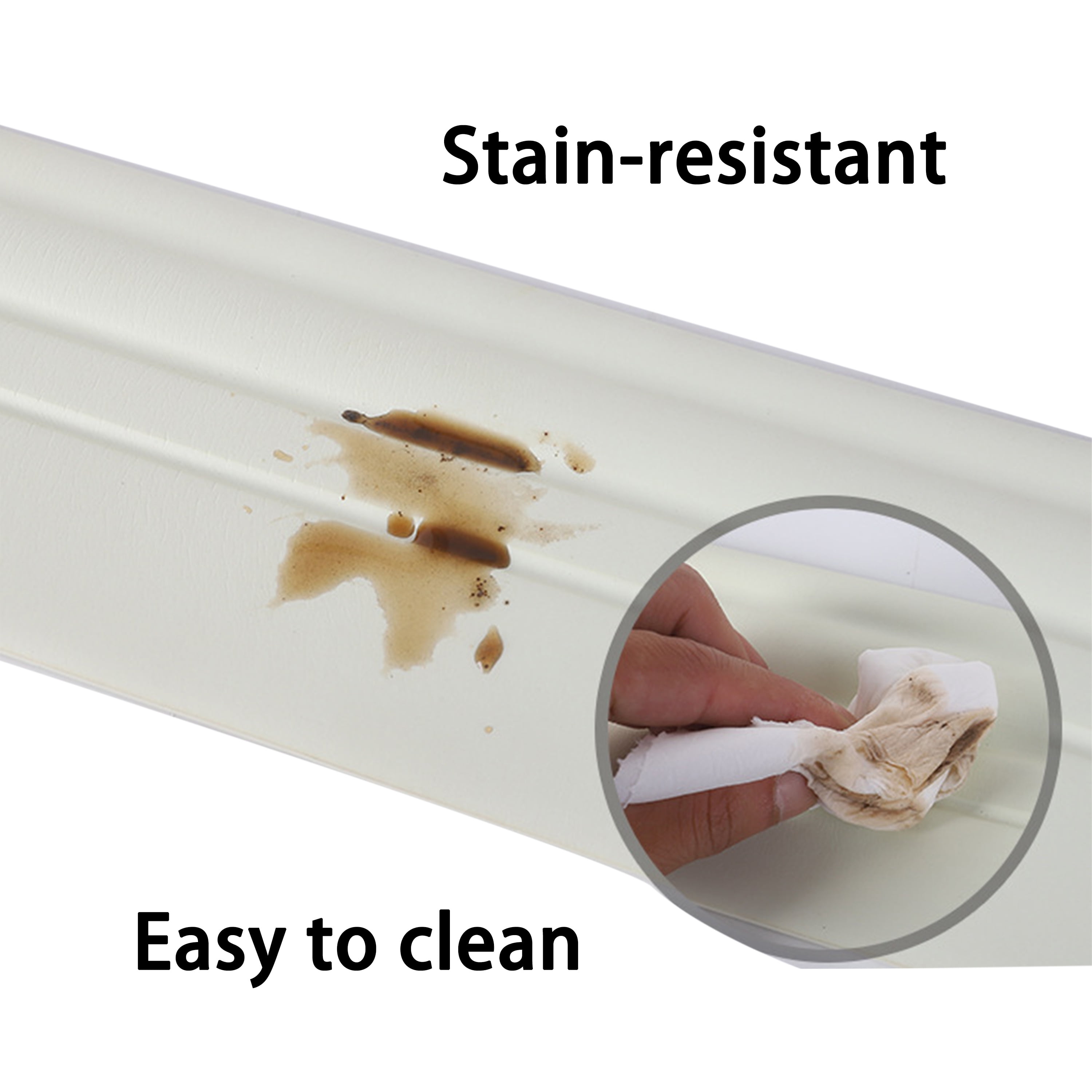 Ymokee Flexible Baseboard Moulding Trim, 16.4 ft(L) x 4 in(W) Peel and Stick Waterproof Crown Molding Ceiling Border Wall Trim for Home Office Decoration, Creamy White