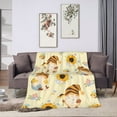 thumbnail image 6 of ZNDUO Lightweight Microfiber Bed Blanket, Sunflower Bee Elf Pattern Super Soft Flannel Cozy Throw Blankets, 50"x40", 6 of 8