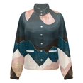 thumbnail image 5 of Jackets for Women Winter Coat Jackets Flannel Stand Collar Jacket(Mountain Sunset Glow Art,Size:S-4XL), 5 of 7