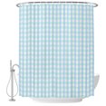 thumbnail image 2 of Shower Curtains for Bathroom, Aqua Blue Green Waterproof Fabric Shower Curtain, Checkered Plaid Gingham Lattice Trellis Decorative Bathroom Curtain for Bathtub, 36"x72", No Hooks Included, 2 of 9