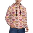 thumbnail image 2 of Pofeuu colorful Butterfly Daisy Print Mens Casual Hooded Collar Drawstring Hoodies Pullover Sweatshirts Casual Long Sleeve Shirts-X-Large, 2 of 7