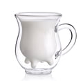 thumbnail image 2 of Opolski Cute Cow Double Layer Glass Mug Milk Juice Coffee 250ml Creamer Cup with Handle, 2 of 8