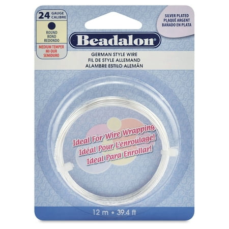 Beadalon German Style Wire - Silver-Plated, 24 Gauge, 0.020" x 39-2/5 ft