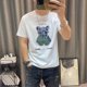 thumbnail image 3 of Las mejores camisetas para hombre con estampado de alfabeto de acuarela, ropa gráfica, ropa de calle, camiseta de anime Katoen para hombre, moda fresca, lisa, algodón, XL, 3 of 5