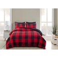 thumbnail image 3 of Marina Decoration Ultra Soft Luxury Fluffy Goose Down Alternative Bed in a Bag Rich Printed Comforter Set Includes Sheet Set, Red Black Plaid Pattern, 3 of 4