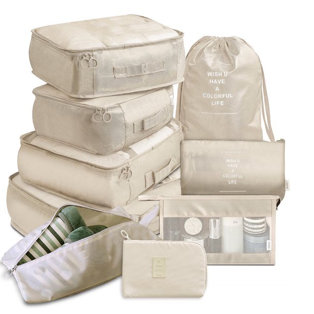Bolsas de almacenamiento, juego de 9 piezas, organizador de viaje, juego de embalaje para maletas, almacenamiento