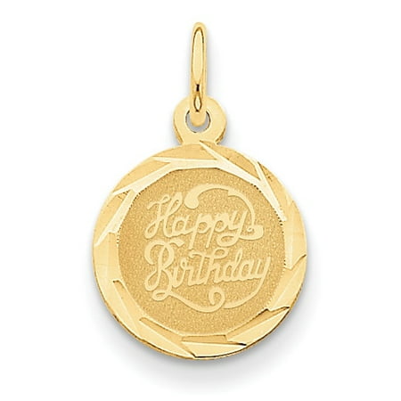 14k Happy Birthday Disc Charm