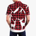 thumbnail image 3 of Balery Christmas Buffalo Plaid Printed Men’s Short Sleeve Polo Shirt, Midweight Men's Shirt,Golf Polo shirts -XX-Large, 3 of 8