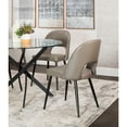 thumbnail image 4 of Portia Mushroom Gray Faux Leather Dining Chairs w Black Metal Legs Set of 2, 4 of 6