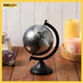 thumbnail image 3 of Rely+ 5" Black World Globe Tabletop Geographic Earth Globes Office Desktop Decor, 3 of 9