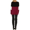 thumbnail image 2 of Women's Long Sleeve Tunics Color Block Cutout Sweatshirt Loose Fit Tops, 2 of 6