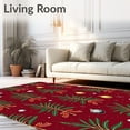 thumbnail image 2 of Ultra Soft Area Rug, Festive Bow-Tied Evergreen Fronds and Glittering Ornaments Christmas, Non Slip, Stain Resistant, Washable Area Rugs for Living Room, Bedroom(Red, 4X6, Pad), 2 of 8