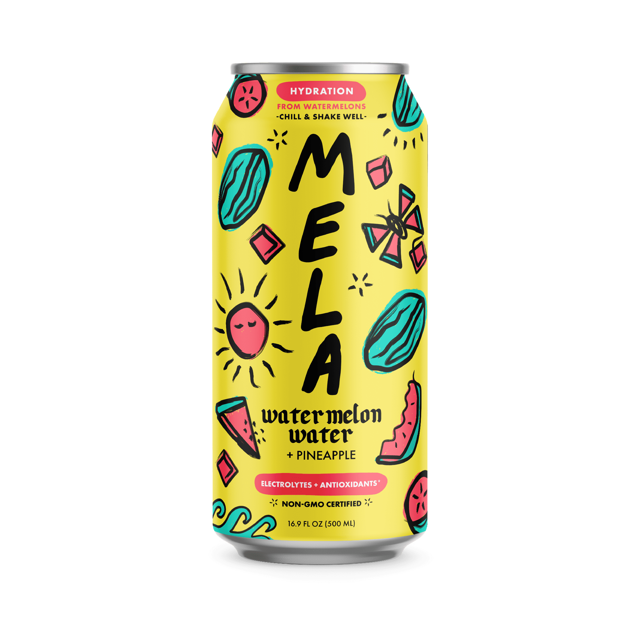 (4 pack) Mela Watermelon Water + Pineapple 16.9 fl oz