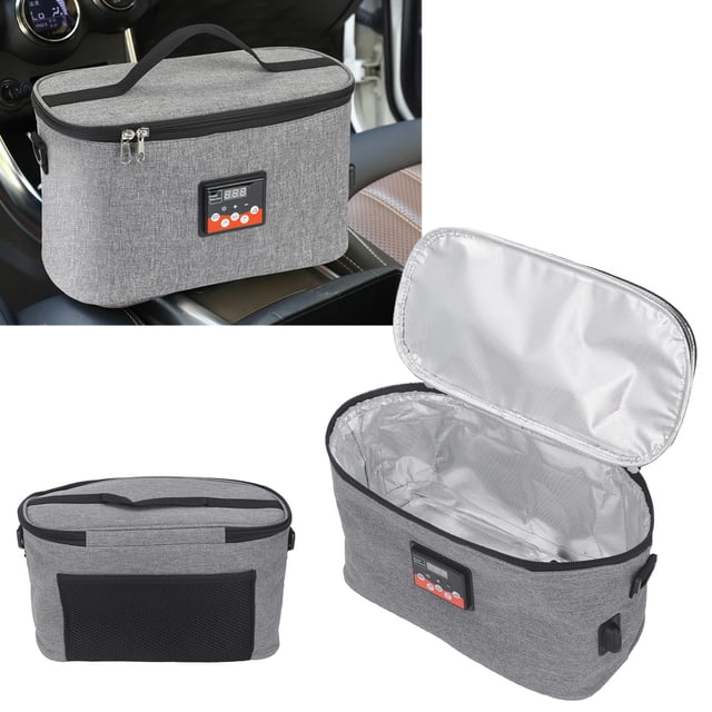 Car Warmer Bag 8L Adjustable Temperature Display, Portable Food Warmer 12V For Lunch Travel With Handle