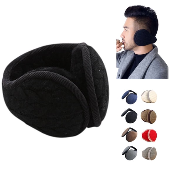 Huankd Thickened Warm Earmuffs for Women Men Unisex Windproof Ear Warmers for Outdoor Sport Skiing Headbands Winter Black L
