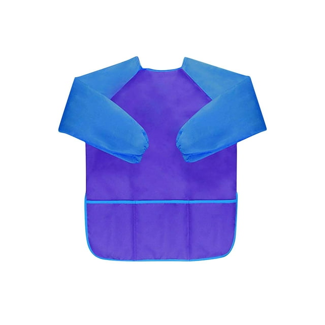 IROINID Children Waterproof Artist Painting Aprons Long Sleeve With 3 Pockets For Age 2-6
