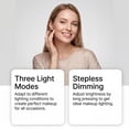 thumbnail image 6 of LED Makeup Mirror Foldable, Rechargeable Travel Vanity Mirror with 3 Color Light Modes and Stepless Dimming, Portable Cosmetic Mirror for Home, Office, and Travel Use, 6 of 7