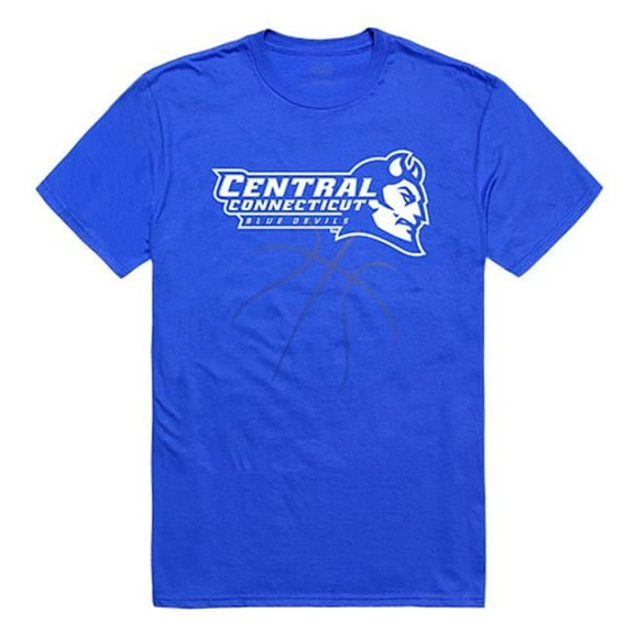 W Republic Apparel 510-113-B02-02 Central Connecticut State University Basketball Tee for Men, Royal - Medium