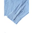 thumbnail image 4 of LTTVQM Breathable Lightweight Plain Solid Cotton Linen Two Piece Outfit for Men Camp Collar Long Sleeve Shirt Wide Leg Pants Daily Beach Holiday Suit Light Blue 2XL, 4 of 7