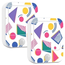 Yayeee 2-Pack Plug in LED Night Lights with Light Sensors Motion Detectors, Green Retro Shapes