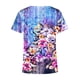 thumbnail image 5 of Puntoco, blusa estampada de verano para mujer, camisetas casuales con cuello en V, camisetas de manga corta, tops Puntoco Puntoco-3778, 5 of 5