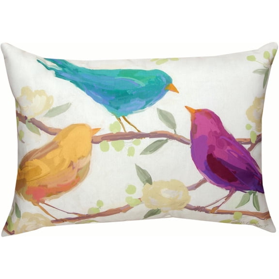 Home & Garden Bird Song Pillow Fabric Indoor Outdoor Water Colors Shxbsg