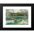 thumbnail image 2 of Louis Emile Adan 14x11 Black Modern Framed Museum Art Print Titled - Young Girl by the Pond, 2 of 5