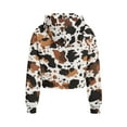 thumbnail image 2 of Chaqlin Classic Cow Print Outdoor Sweatshirts Camping Sweatshirt with Pocket Hiking Sweatshirts School Sweatshirt Size 5-6, 2 of 7