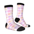 thumbnail image 2 of Goofa Heart Buffalo Plaid Printed Men's Crew Socks, Soft Durable Breathable Moisture-Wicking with Odor Control Cotton socks, 2 of 9