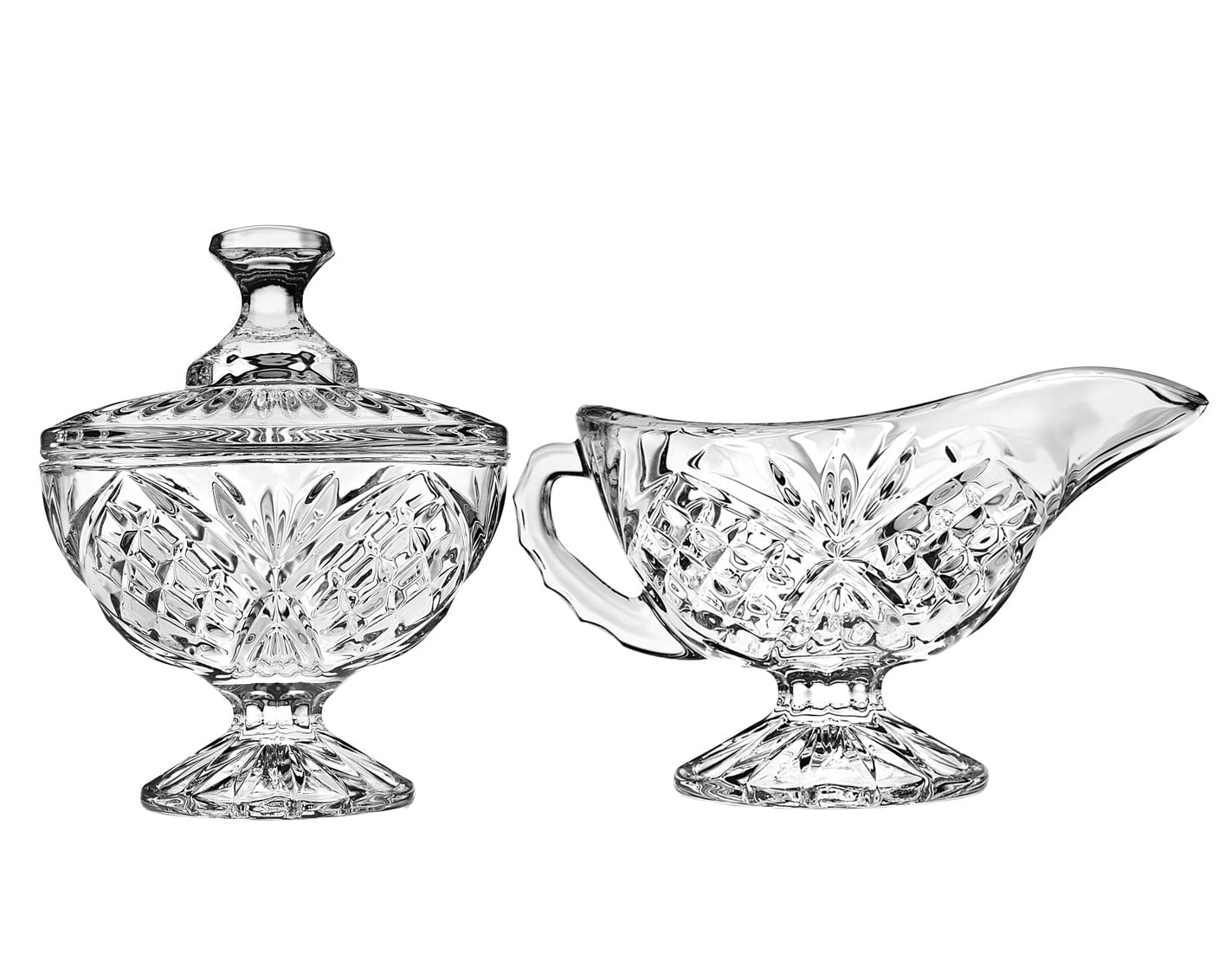 Dublin Crystal Sugar Holder and Creamer Set