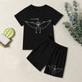 thumbnail image 1 of Ensemble de Vêtements d'Été pour Garçon, Col Rond, Dinosaure, Manches Courtes, Shorts, 6-7 Ans, 1 of 4