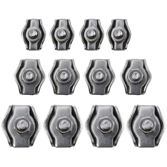 12pcs Rope Connector Single Clips Wires Splicer Stainless Wire Rope Cable Clip
