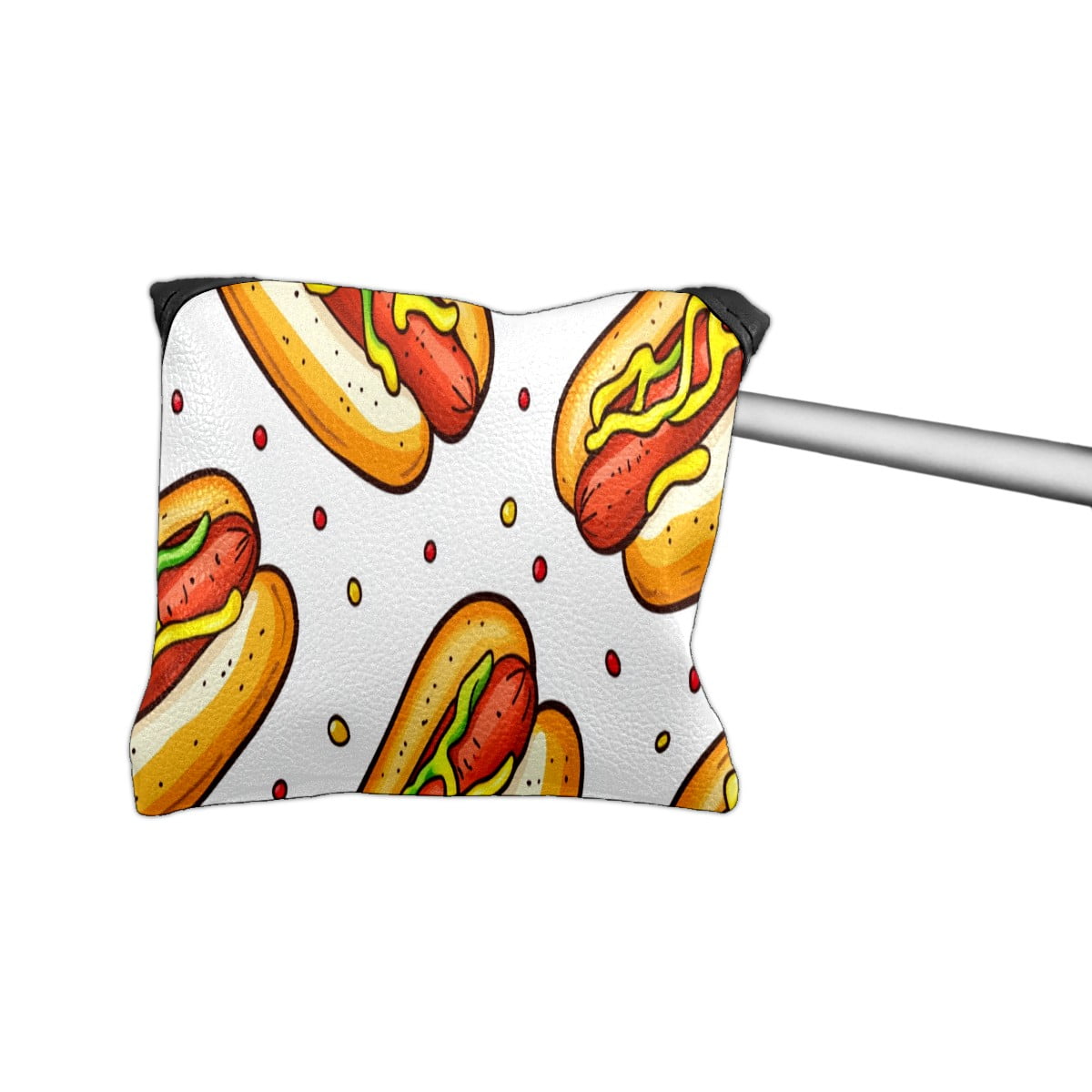 Golf Mallet Putter Cover Premium Leather Waterproof Golf Putter Head Cover with Magnetic Closure Hot Dog Pattern