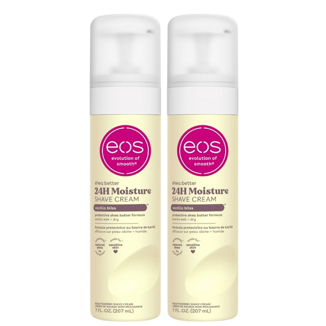 Crema de afeitar eos Shea Better Vanilla Bliss 414 ml, paquete de 2