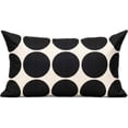 thumbnail image 2 of 2-Pack 12x20 Lambar Rectangle Decorative Throw Pillow Cases Oblong Cushion Covers Outdoor Accent Suqare for Sofa Paito Couch Bed Room,Black Tan Geometric, 2 of 2