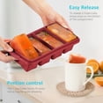 thumbnail image 2 of Silicone Freezer Tray With Lid - Silicone Freezer Food Molds- Large Ice Cube Tray,Silicone Freezer Container,Freeze & Store Soup, Sauce, Broth,Leftovers - Makes 4 Perfect 1 Cup, 2 of 7