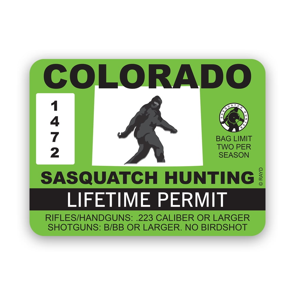RDW Sasquatch Hunting Permit Sticker – Die-Cut Decal For Cars, Laptops & Windows