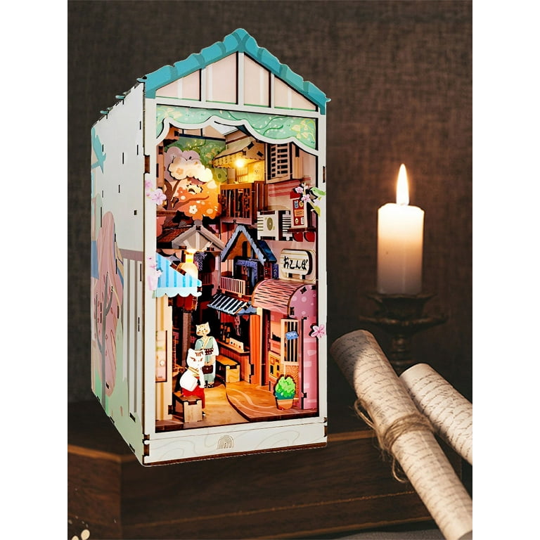 DIY Book Nook Kit, Magic Street, Bookshelf Insert Decor With LED Light,  Miniature Dollhouse, Handmade Gift Ideas -  Israel
