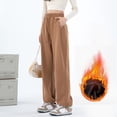 thumbnail image 2 of Sngxgn Women Pants High Waisted Pants Trousers Wide Leg Casual Pants Pockets(Khaki,XXL), 2 of 8