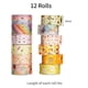 thumbnail image 2 of Juego de 12 Rollos de Cinta Washi, Cinta de Papel para Bricolaje, Linda Cinta Adhesiva Decorativa con Estampado de Lámina Dorada, Cinta Adhesiva Decorativa para Diario, Bricolaje para Niños, Álbumes, 2 of 7